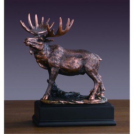 Dwellingdesigns F Moose Bronze Plated Resin Sculpture DW3077297
